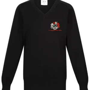 Black cotton mix premium V-Neck Knitted Jumper with Birkenhead Logo